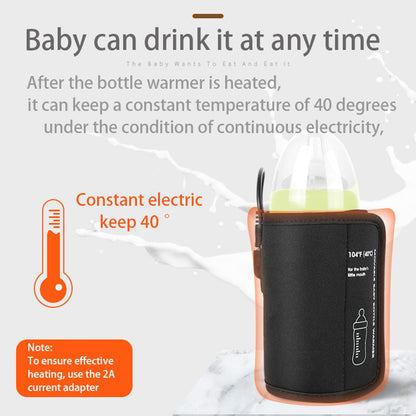 Portable USB Bottle Warmer Travel Milk Heat Keeper Car Baby Bottle Warmer Bottle Heating Bag for Breastmilk and Formula with USB