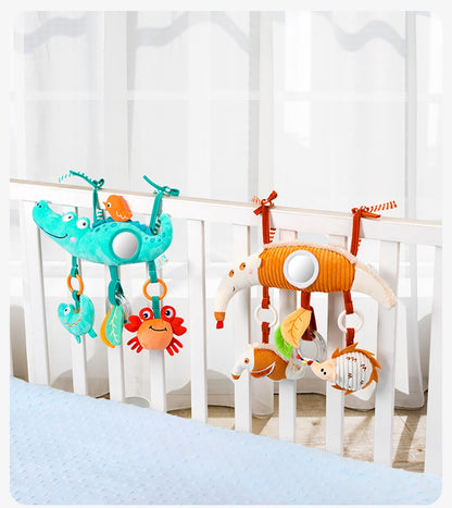 Brinquedos de Arco para Carrinho de Bebê, Brinquedo para Pendurar no Assento do Carro, Pelúcia Macia para Bebês com Som de Sinos de Vento, Bonecos para Bebês, Presente para Recém-Nascidos