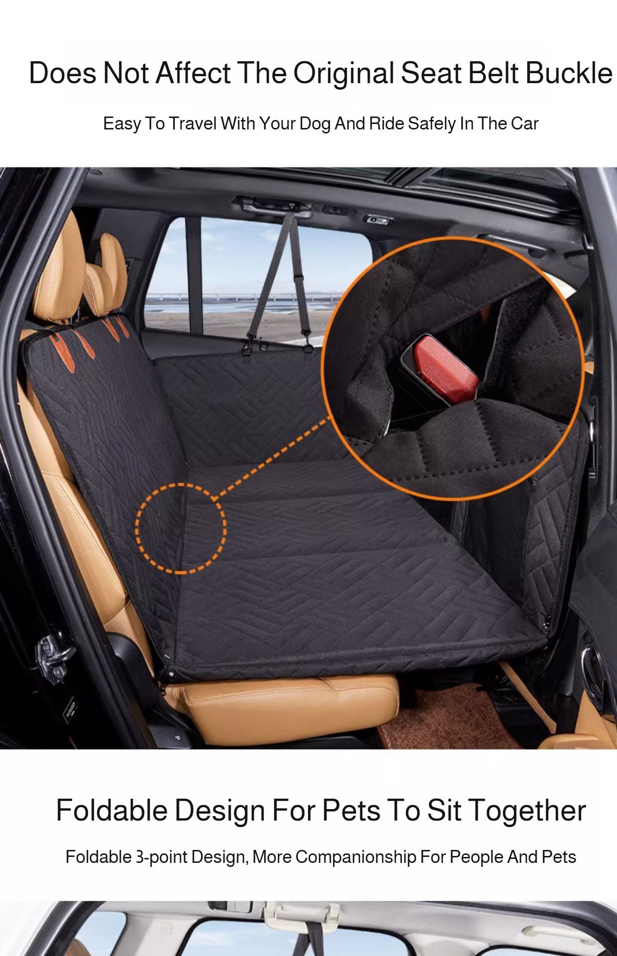 Capa de Carro Removível de Inverno Extensão Traseira Almofada para Cães Impermeável à Prova de Arranhões Antiderrapante Rede Almofada de Assento Traseiro para Pet