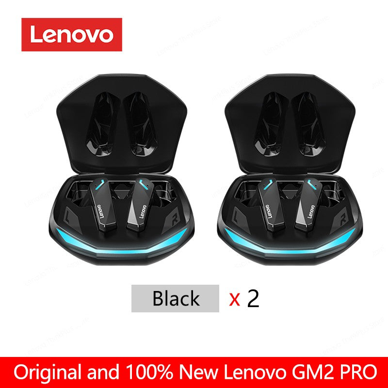 Fone de Ouvido Original Lenovo GM2 Pro Bluetooth 5.3 Sem Fio para Jogos com Baixa Latência Chamada HD Fones de Ouvido com Modo Duplo e Microfone GM2Pro