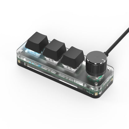 Teclado Macropad Programável Macro RGB Mini Hot Swap para Jogos Personalizável com Knob Teclas Red Switch 3 Teclas Knob para Photoshop Multimídia