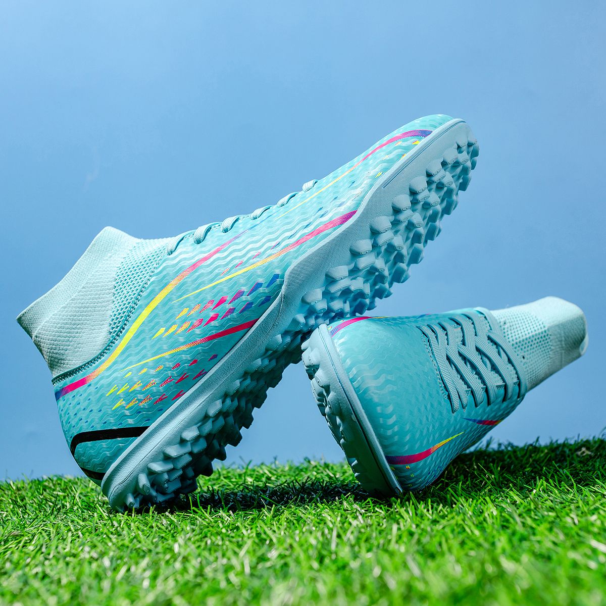 Unisex Soccer Cleats With FG Studs And TF Blades Options For Natural Grass Turf Indoor Superior Traction Anti Slip Grippy Soles