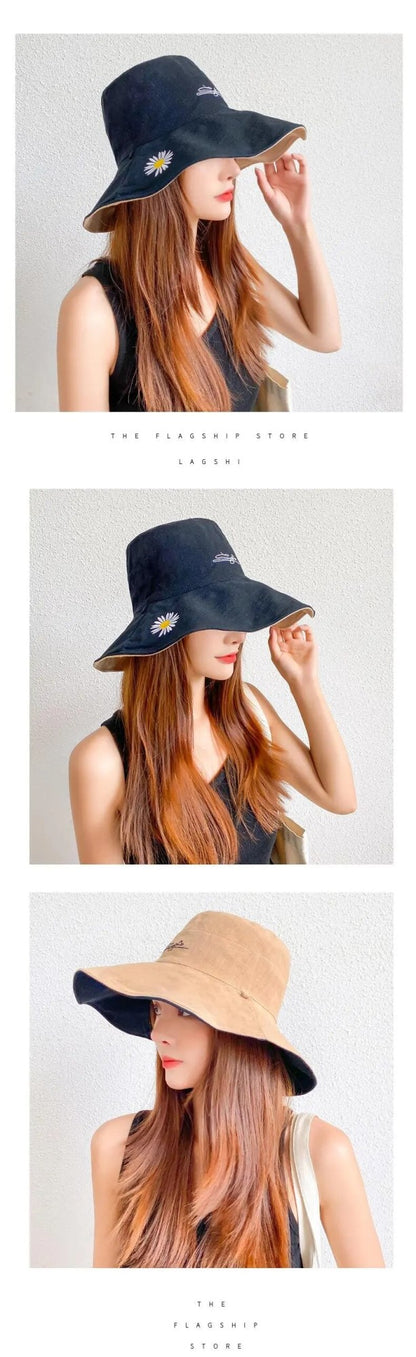 Summer 2024 New Sunshade And Sunscreen Bucket Hat Korean Version Large Brim Outdoor Fashion Neck Hat