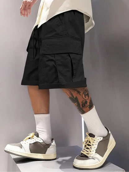 Summer Men's Cargo Shorts, Casual, Versatile and Fashionable, Three Colors Available, Multi-Pocket Design, Suitable for Casual Outings