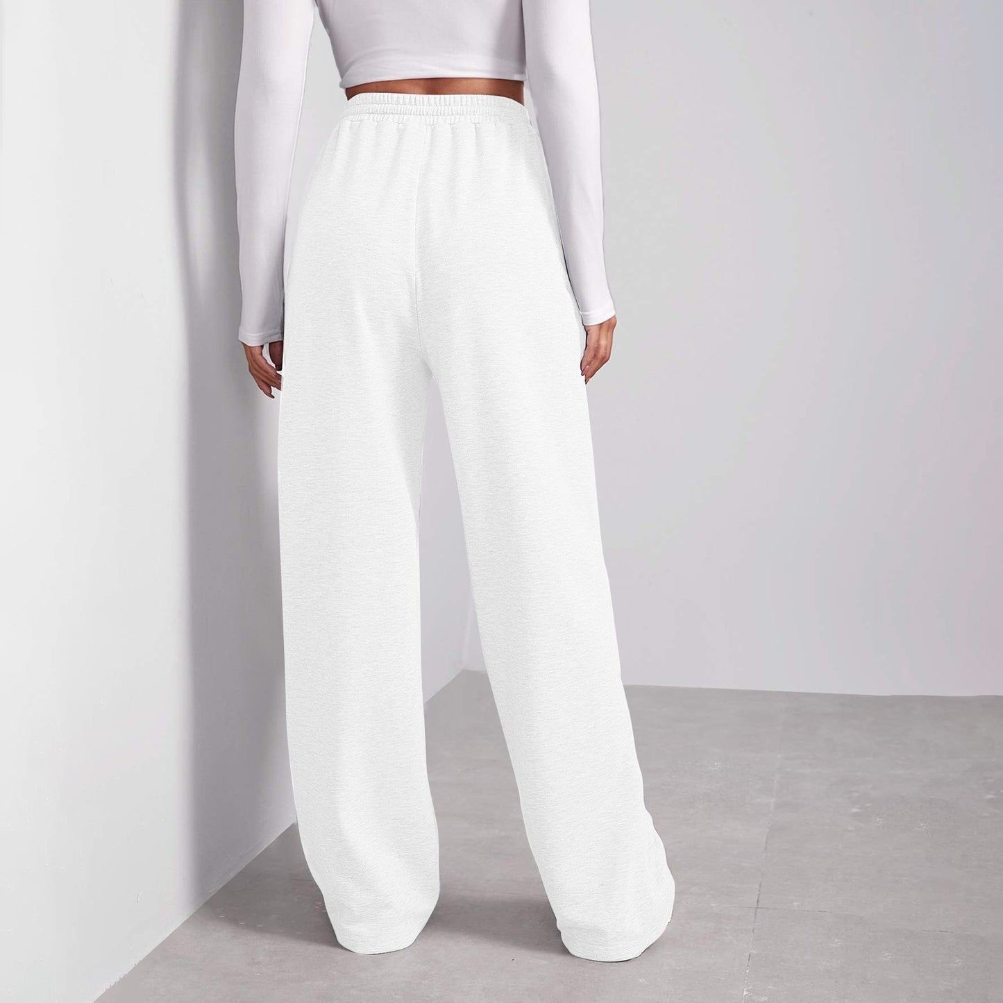 Women’s Fleece Lined Sweatpants Wide Straight Leg Pants Bottom Winter Warm Pants Daily Casual Jogger Sweatpants Sports Trousers