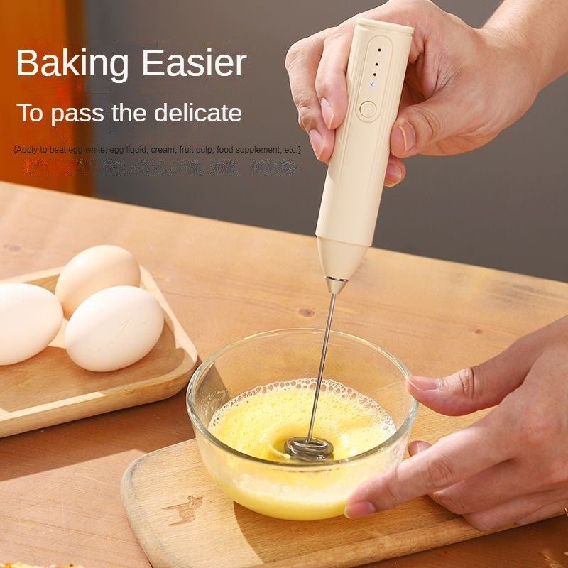 Espumador de leite portátil, batedor de ovos elétrico, máquina de café portátil, liquidificador USB ajustável de 3 velocidades, batedeira de alimentos de cozinha