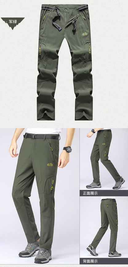 SFABL 5XL Summer Quick Dry Hiking Pants Men Stretch Waterproof Tactical Pants Zipper Pockets Trousers Lightweight Fishing Pants