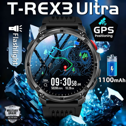 Novo T-Rex3 Ultra Smartwatch Bateria 1100mAh GPS Rastreador Bússola IP69K À Prova D'água Esportes rastreador Ar Livre Militar Smartwatches