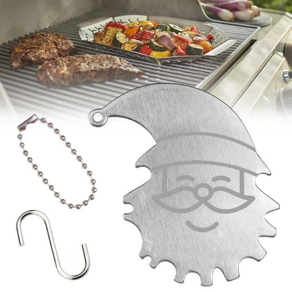 BBQ Grill Scraper Stainless Steel Grills Grate Cleaner Portable Metal Barbecue Scraper Grill Scrubber Tool Camping Accessories