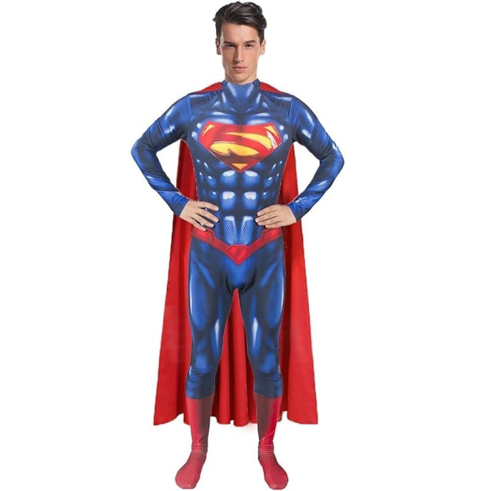 Classic Superman Adult Hero Costume Supergirl Bat Jumpsuit Adam Bodysuit for Halloween Cosplay Party Dress Up Outfits
