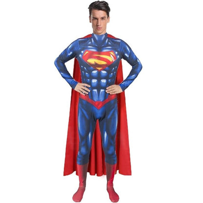 Classic Superman Adult Hero Costume Supergirl Bat Jumpsuit Adam Bodysuit for Halloween Cosplay Party Dress Up Outfits