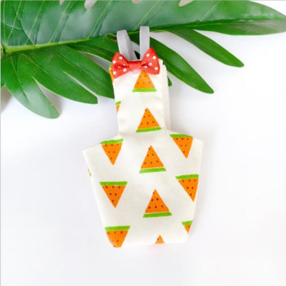 Fralda para Papagaio com Gravata Borboleta, Adorável, Colorida, Estampa de Frutas e Floral para Calopsitas, Pombos, Pássaros de Estimação Pequenos, Médios e Grandes, Roupa de Voo Lavável