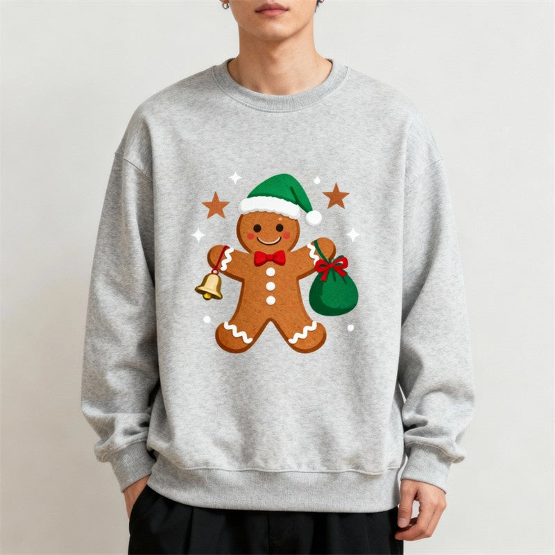 2026 New Gingerbread Man Graphic Ugly Christmas Sweater Fashion Long Sleeve 3D Printed Xmas Sweatshirts Casual Holiday Pullovers