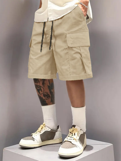 Summer Men's Cargo Shorts, Casual, Versatile and Fashionable, Three Colors Available, Multi-Pocket Design, Suitable for Casual Outings