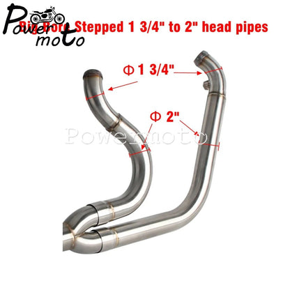 Motorcycles 2-Into-1 Exhaust Muffler Pipes Tube For Harley Dyna Fat Bob Low Rider S Street Bob Wide Super Glide FXD 2006-2017