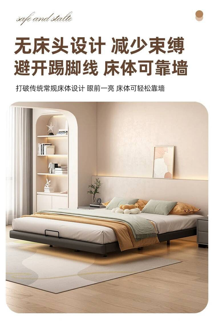 Estrutura de Cama King Size Quarto de Casal Queen Moderna de Luxo Preta Estrutura de Cama de Metal Lounge Cama Elástica Pula Móveis que Economizam Espaço
