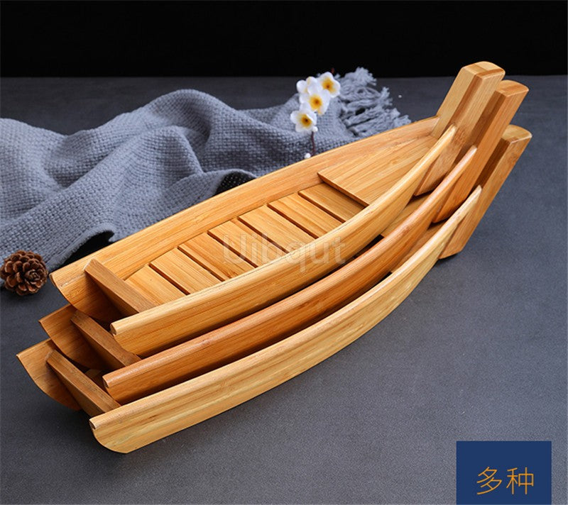Culinária Japonesa Sushi Barcos Ferramenta de frutos do mar Modelo de Loja de Madeira Artesanal Simples navio Sashimi Pratos Frios Variados Prato de Sushi