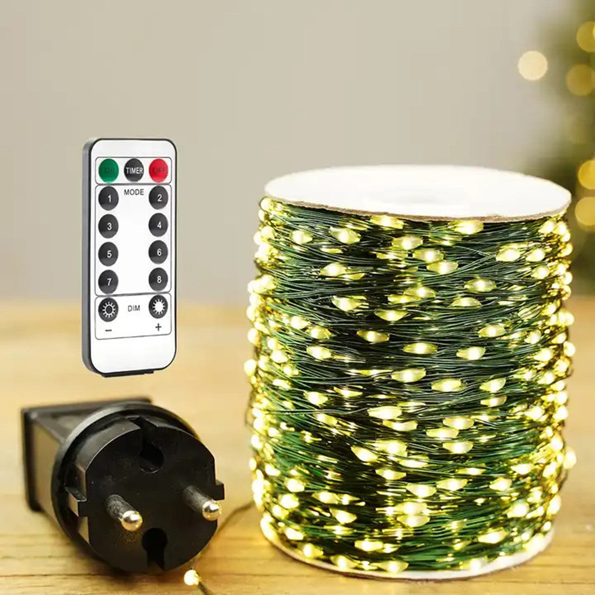 10m-200m LED String Lights Outdoor Green Copper Wire Fairy Lights Christmas Garland For Yard Garden Party Christmas Tree Decor