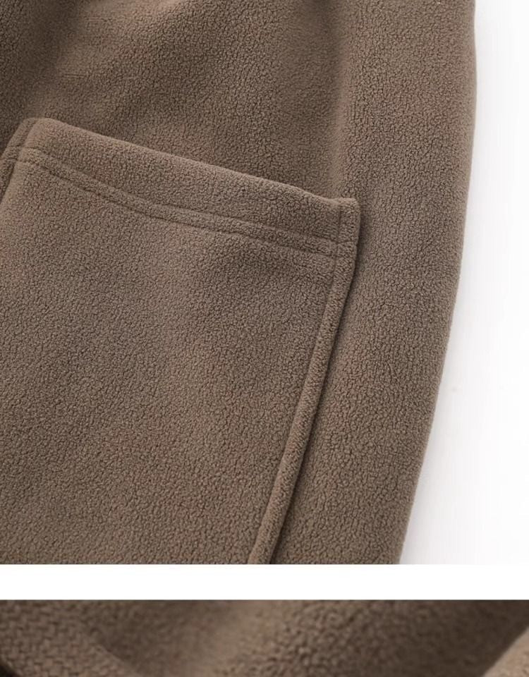 Calça Masculina Moletom Jogger Dupla Face, Mais Grossa, Folgada, Quente, Inverno, Estilo Jovem Casual, Cintura Elástica e Cor