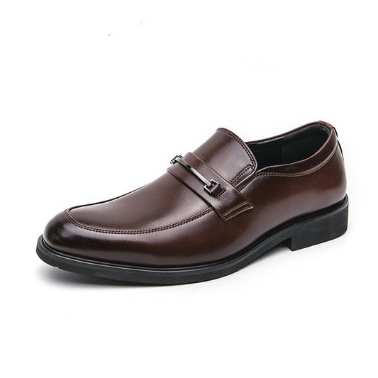 Men's Formal Leather Shoes Classic Style Slip On Loafers Round Toe Breathable Non-Slip Business Dress Wedding Office Casual Shos