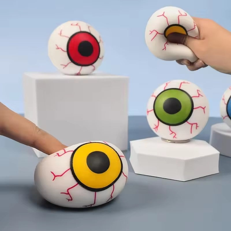 Halloween Horror Eyeball Squishy Toys - Soft Plastic Stress Balls, Novelty Fidget Gadgets, Perfect Party Favors, Gag Gifts