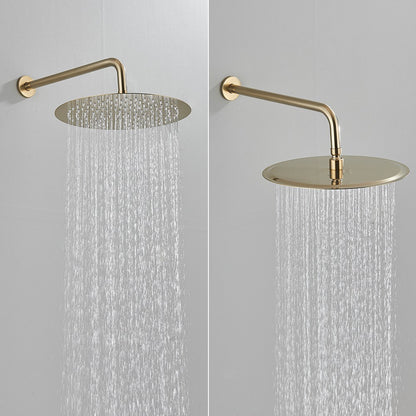 Brushed Gold Shower Faucet Embedded In 2 Ways Shower Mixers Wall Mounted Rainfall Bathroom Shower Tap Stainless Steel Head