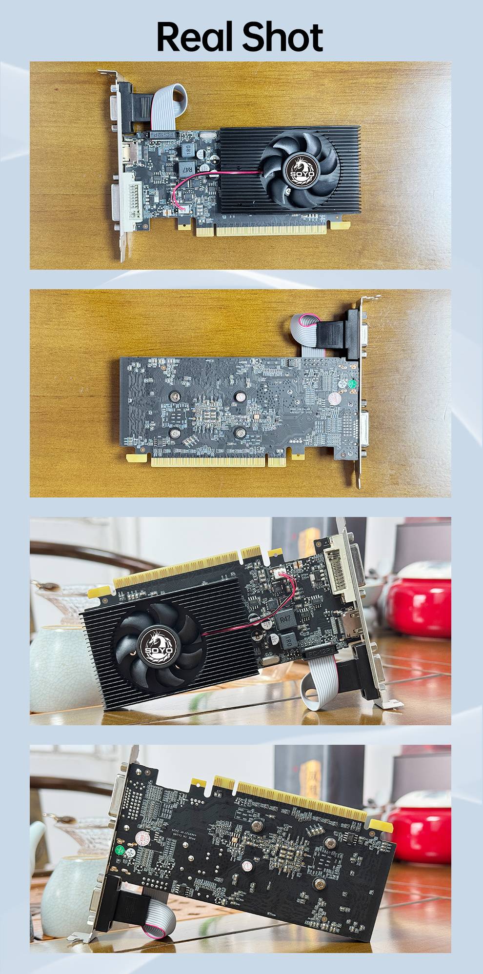 SOYO Geforce GT730 4GB Graphics Card GDDR3 GPU 128Bit HDMI-compatible VGA DVI PCI-E 3.0 Placa De Video for Desktop Computer