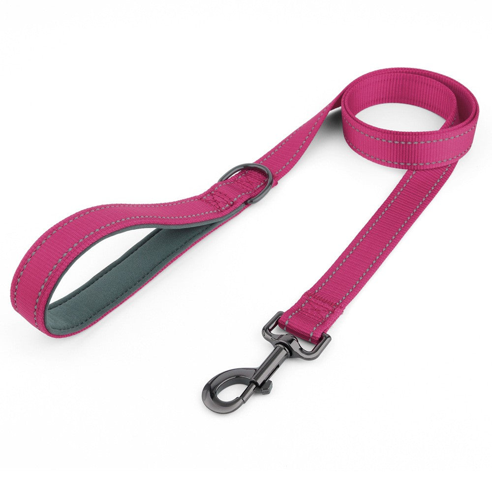 Coleira de cachorro Laeds Leashes, coleira de cachorro de nylon de seda reflexiva para cães grandes, médios e pequenos passearem, corda engrossada para passear com animais de estimação