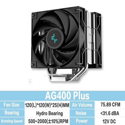 DEEPCOOL AG400 4 Heat pipes Dual Fan CPU Air-Cooling Radiator 2000RPM Desktop Cooling Fan For Intel LGA1700 1200 115X AMD AM4