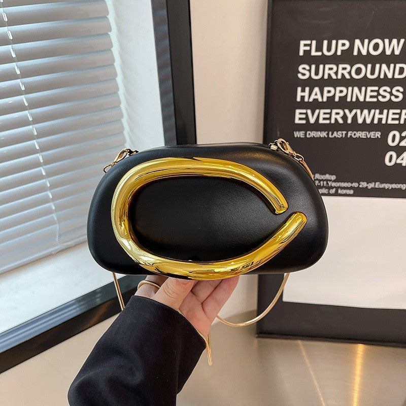 Women's Shoulder Bag, Crossbody Evening Clutch, Chain Design Handbag Purse, Stylish Ladies' Accessory for Parties & Events