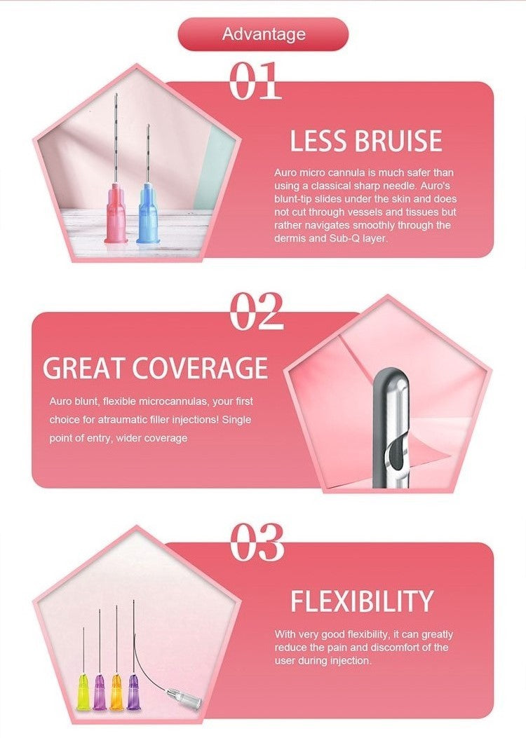 Sterile 22G 50mm 25G 50mm Micro Blunt Cannula Disposable  Blunt Tip Needle Stainless Steel Micro Cannula