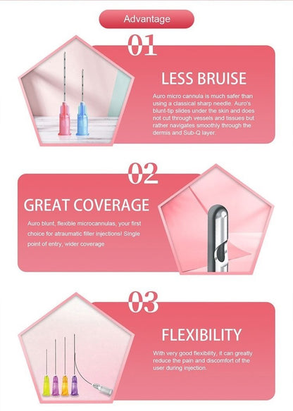 Sterile 22G 50mm 25G 50mm Micro Blunt Cannula Disposable  Blunt Tip Needle Stainless Steel Micro Cannula