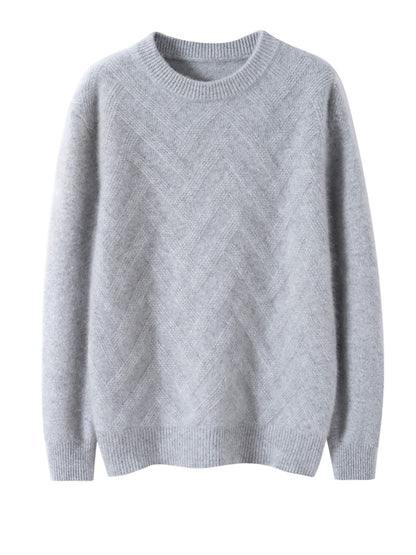 Men's Cashmere Sweater Autumn Winter  O-neck Long Sleeve Pullover  Casual Clothing 100% Merino Wool high-end Knitwear Top