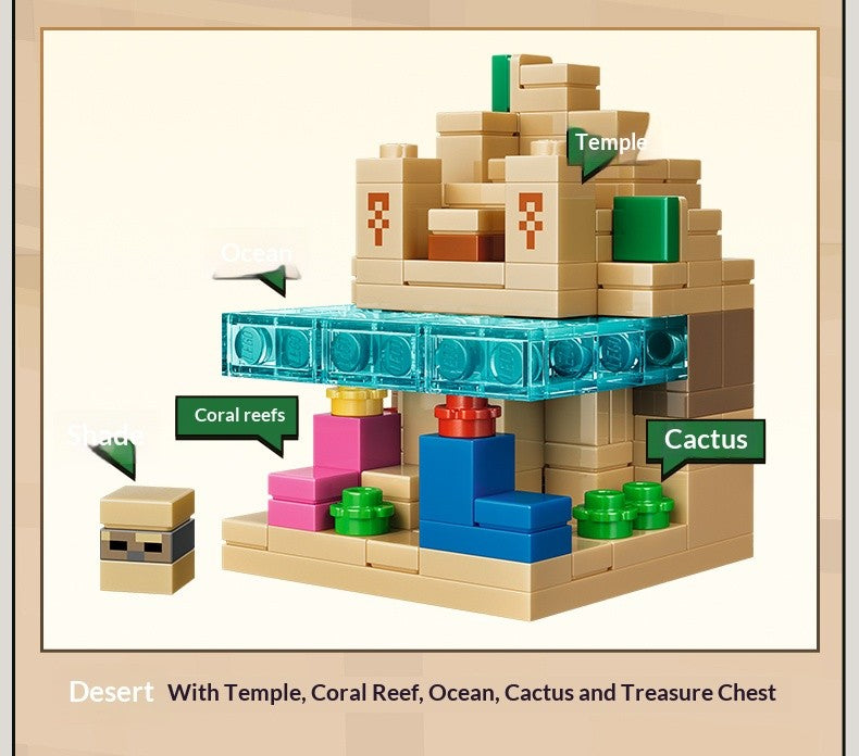 Blocos de Montar Lego My World Série 21589 Mini bioma brinquedo de montar de blocos para meninos e meninas presente infantil