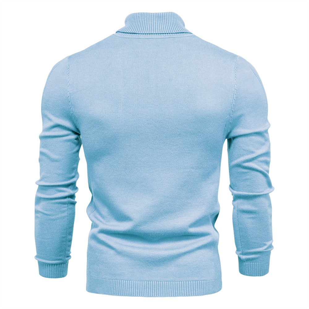 2021 New Winter Men Turtleneck Sweater Casual Solid Color Warm Pullover High Quality Slim High Neck Long Sleeve Sweater Men