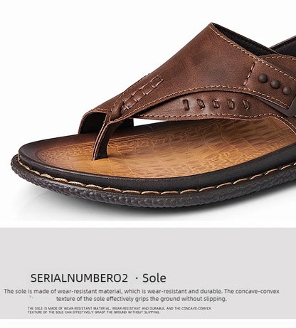 Sandals for men summer breathable and anti slip herringbone sandals dual-use for both external and soft soled men's beach shoes