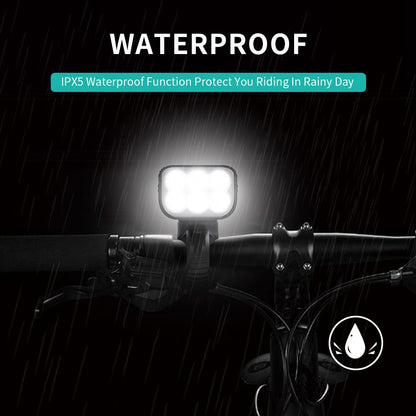 NATFIRE 2 Pcs Bike Light USB Rechargeable 3600LM Bike Headlight 6*LED Super Bright Flashlight Front Lights and Color Rear light