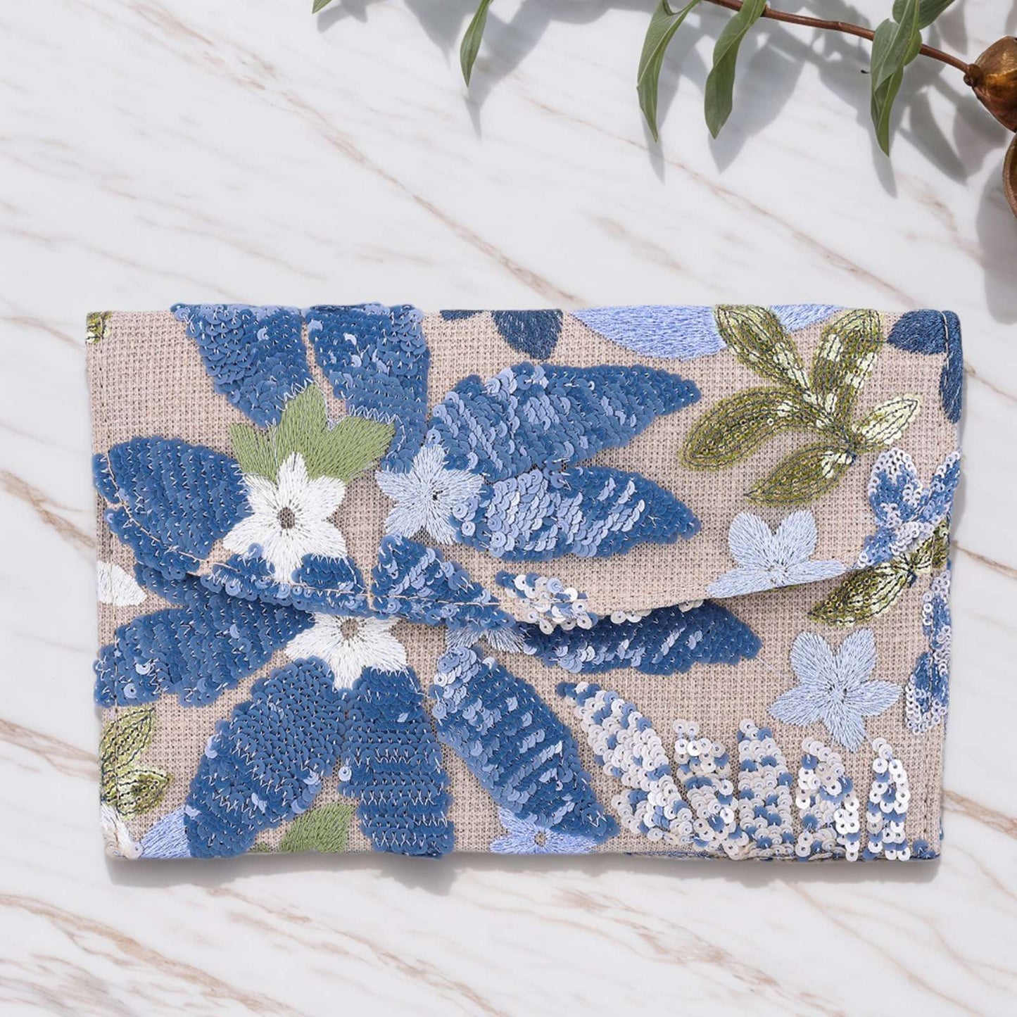 Straw Bag Evening Clutch Sequin Envelope Package Embroidered Handbag for Wedding Vacation Travel