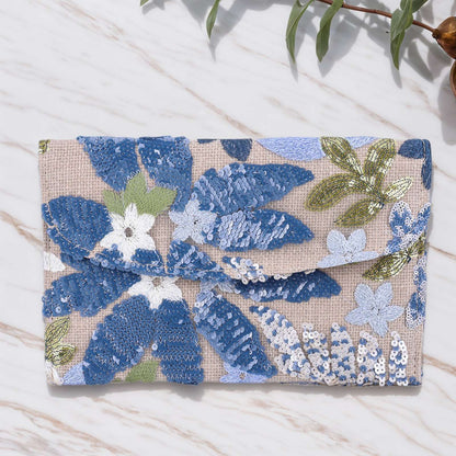 Straw Bag Evening Clutch Sequin Envelope Package Embroidered Handbag for Wedding Vacation Travel