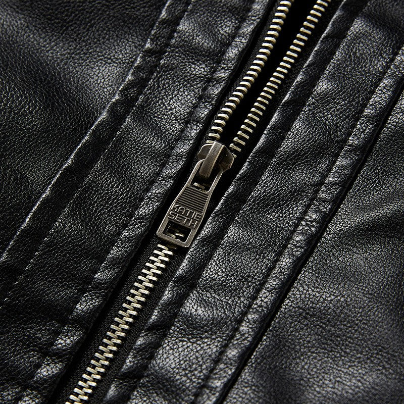 Mens Vintage Motorcycle Jacket 2023 Men Fashion New Biker Leather Jacket Male Embroidery Bomber Coat Winter Fleece Pu Overcoat