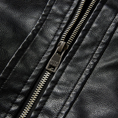 Mens Vintage Motorcycle Jacket 2023 Men Fashion New Biker Leather Jacket Male Embroidery Bomber Coat Winter Fleece Pu Overcoat