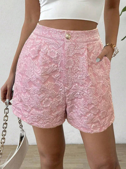 Summer New Women's FashionTextureTearable RetroHighWaist StraightShort Pants for Ladies Cross-Border European And American Style