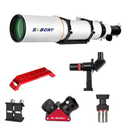Telescópio Refrator Svbony SV503 102ED OTA com Espelho Diagonal SV223 de 2 polegadas e 90 graus para Astrofotografia de Céu Profundo