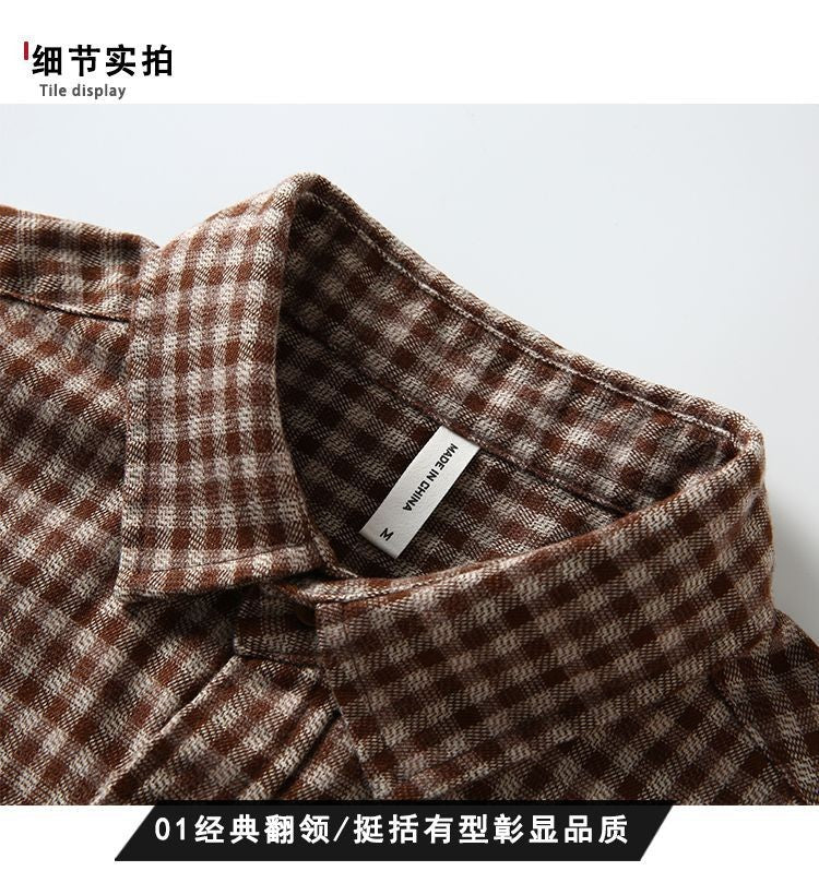 Retro Trendy Plaid Long Sleeve Shirt Autumn and Winter Fashion Jacket Versatile Casual Shirt 2025 New Loose Men's Clothing