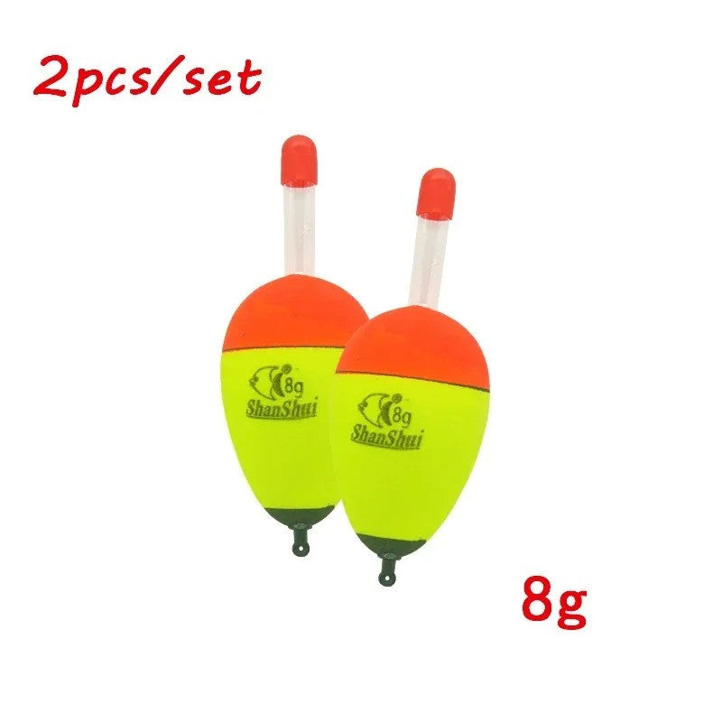 2/10pcs EVA Luminoso Pesca Noite Flutuante Luz Vara Espuma Plástica Bobber Mar Pesca em Rocha Chumbadas Flutuadores Acessórios de Pesca