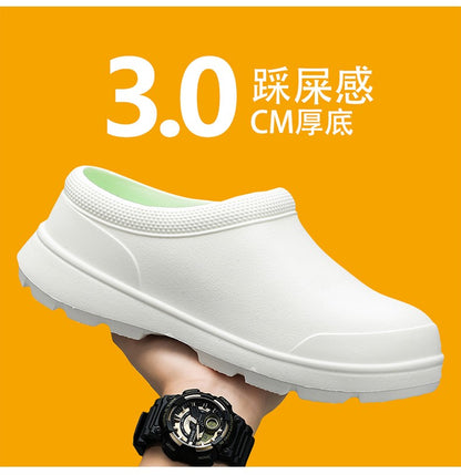 Chef shoes four seasons soft sole anti-slip oil-proof waterproof kitchen work shoes men's sandals garden shoes outdoor slippers