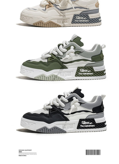 Men's Trendy Skate Shoes, Comfy Non Slip Casual Lace Up Sneakers For Men's Outdoor Activities