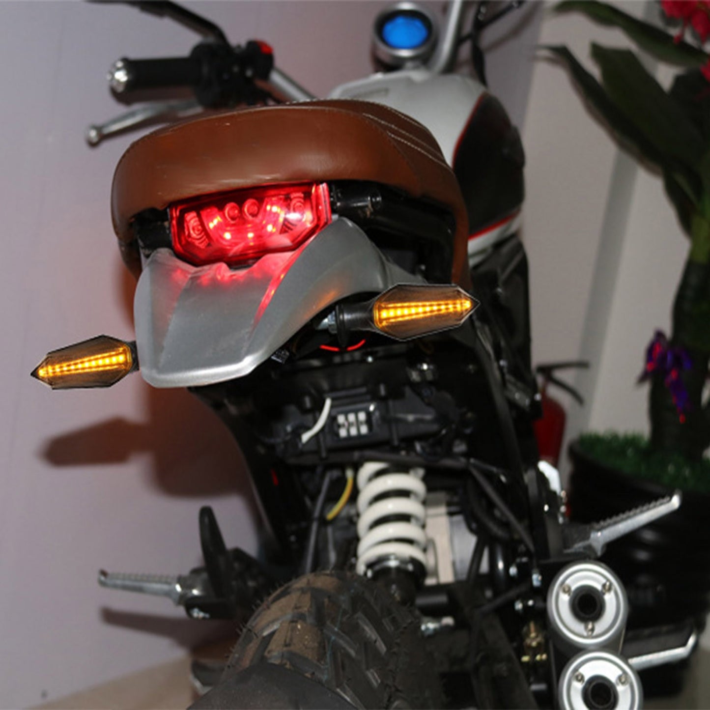 2 Peças de Pisca-pisca LED Universal para Moto Luz Âmbar Indicador de Seta Luzes Intermitentes