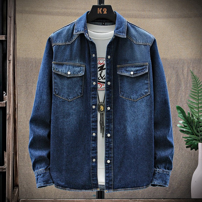 2025 Autumn New style high quality Denim shirts Men's fashion Casual Long Sleeve
