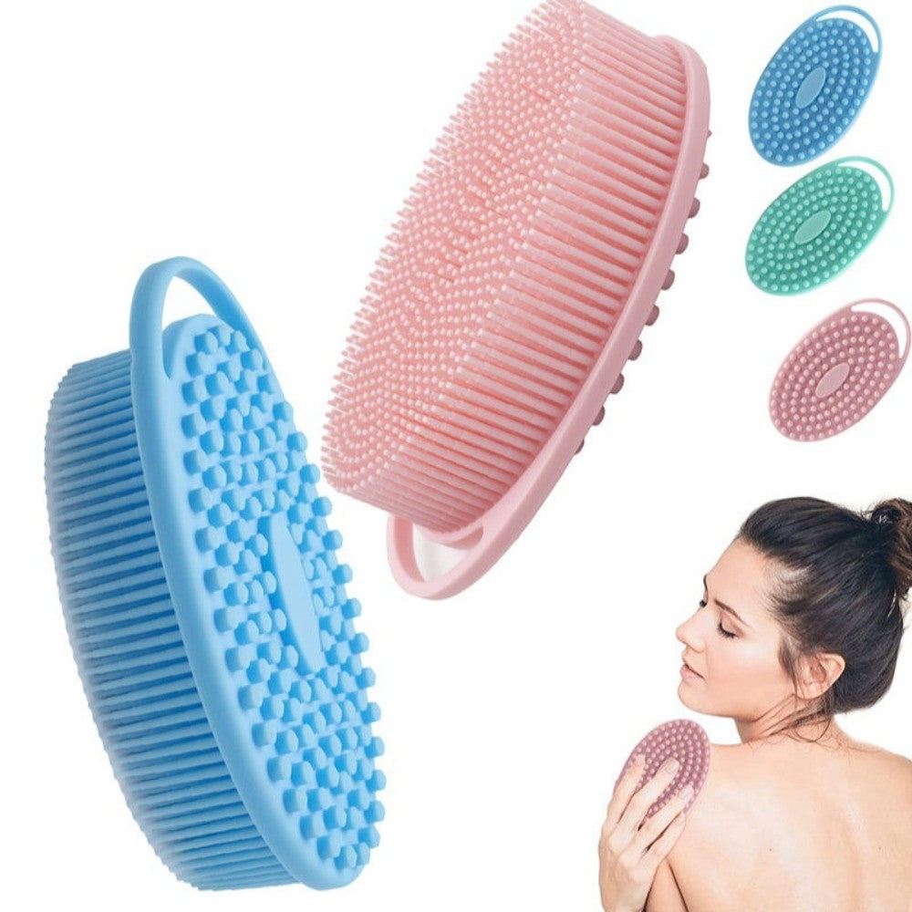 Soft Silicone Body Scrubber Exfoliating Baby Shower Gentle SPA Massage Brush Cleanser Body Wash Brush Back Scrubber Bath Tool